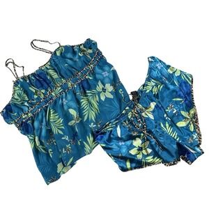 Secret Treasures Pajamas Women Size 2X (18/20) Blue Two Piece Cami Shorts Set